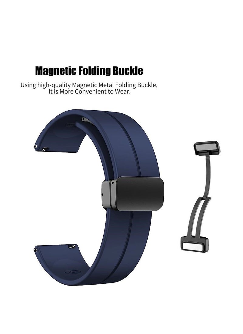 20mm Silicone Strap With Magnetic Folding Buckle  For Oraimo OSW16- Smart Watch Blue