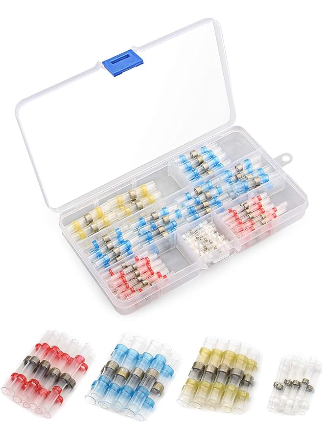 The Bros 120 PCS Solder Seal Wire Connectors, Heat Shrink Butt Connectors, Waterproof and Insulated Electrical Wire Terminals, Butt Splice - Image 1