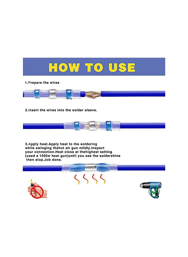 The Bros 120 PCS Solder Seal Wire Connectors, Heat Shrink Butt Connectors, Waterproof and Insulated Electrical Wire Terminals, Butt Splice - Image 4