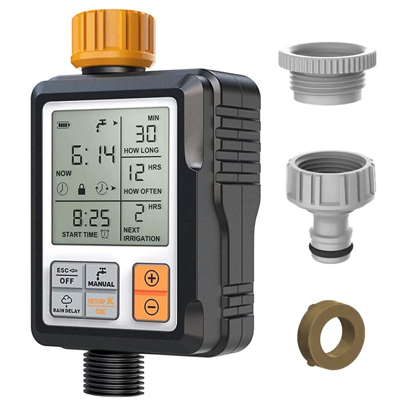 Optifit® Digital Drip Irrigation Timer for Garden, Lawn & Farm Programmable Automatic Watering System with LCD Display, Manual Delay, Waterproof IP65, 3/4'' Universal Fit, Battery Powered - Image 3
