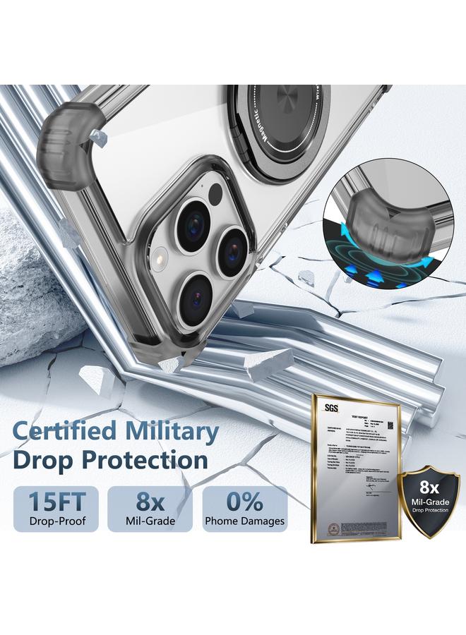 اس-توب جراب هاتف مغناطيسي MagSafe بنقشة CD باللون الذهبي لهاتف iPhone 12 مع حامل دوار - Image 2