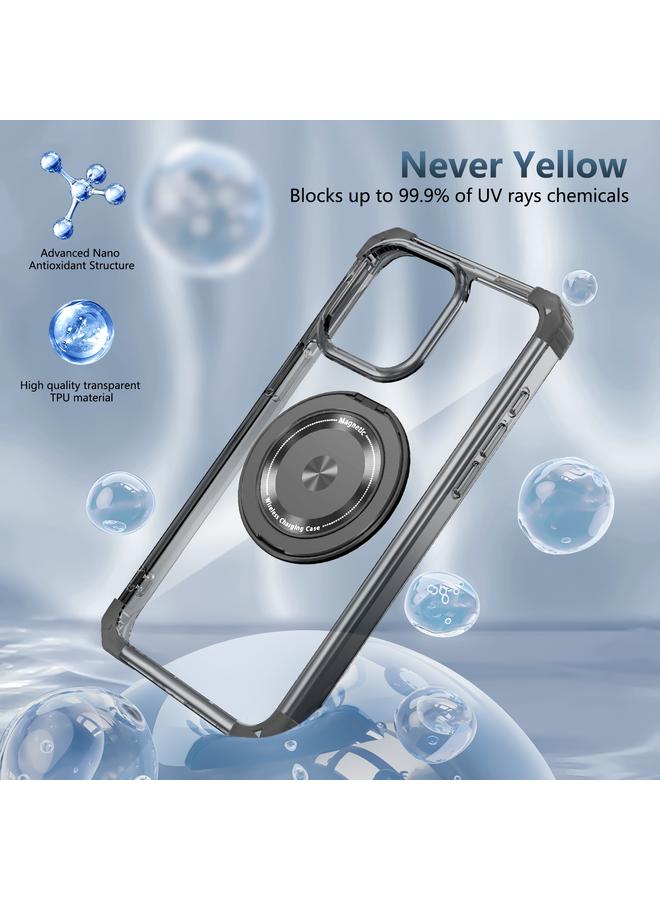 اس-توب جراب هاتف مغناطيسي MagSafe بنقشة CD باللون الذهبي لهاتف iPhone 12 مع حامل دوار - Image 3