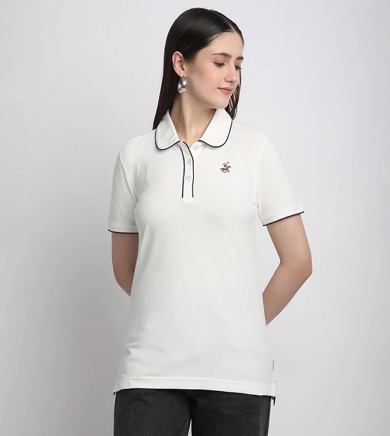 Embroidered Logo Polo Collar T-shirt