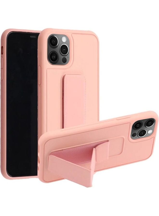 Protective Back Cover With Finger Grip Stand For iPhone 13 Pro Max Pink - Image 2