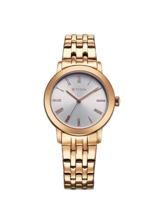 TITAN Workmode Quartz Analog Silver Dial Rose Gold Stainless Steel Strap Watch for Women - 95312WM01 - Image 1