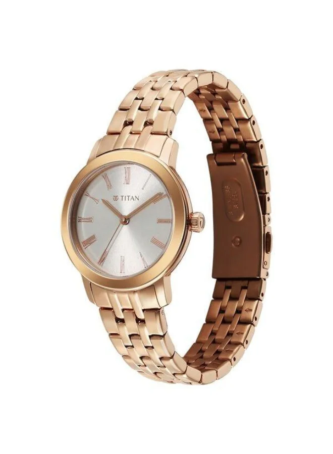 TITAN  Workmode Quartz Analog Silver Dial Rose Gold Stainless Steel Strap Watch for Women - 95312WM01  | Best Price UAE