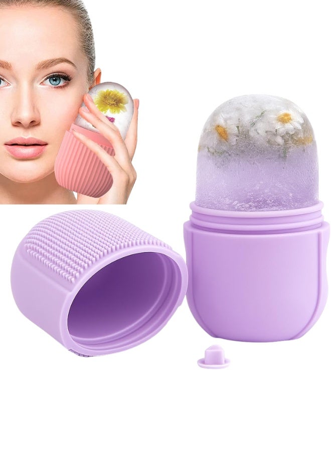 رولر ثلج للوجه والعين والرقبة من السيليكون قابل لإعادة الاستخدام – أداة مساج بارد للعناية بالبشرة وتقليل الانتفاخ والهالات السوداء وشد المسام وتنشيط الدورة الدموية – قالب ثلج تجميلي لتفتيح البشرة وتقليل الالتهابات وعلاج الصداع النصفي – أداة تبريد البشرة وترطيبها وتحسين نضارتها – أداة مساج تجميلية منزلية سهلة الاستخدام للسيدات - Image 1