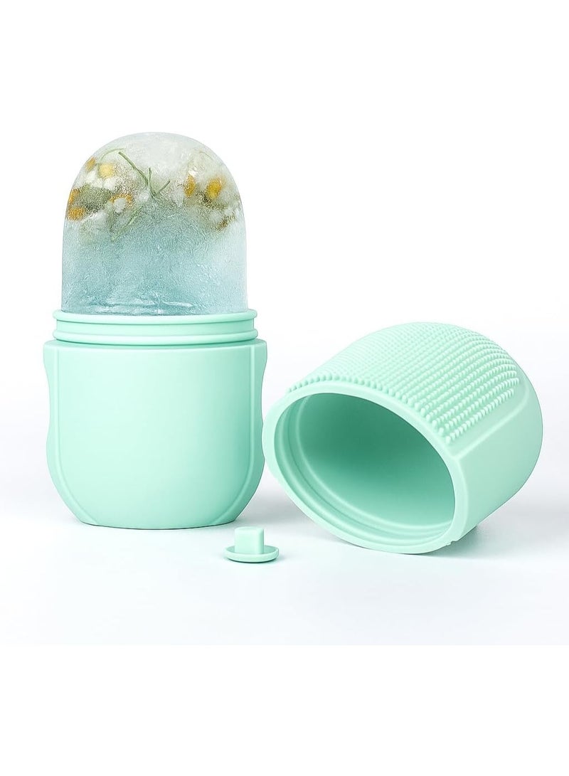 رولر ثلج للوجه والعين والرقبة من السيليكون قابل لإعادة الاستخدام – أداة مساج بارد للعناية بالبشرة وتقليل الانتفاخ والهالات السوداء وشد المسام وتنشيط الدورة الدموية – قالب ثلج تجميلي لتفتيح البشرة وتقليل الالتهابات وعلاج الصداع النصفي – أداة تبريد البشرة وترطيبها وتحسين نضارتها – أداة مساج تجميلية منزلية سهلة الاستخدام للسيدات - Image 3