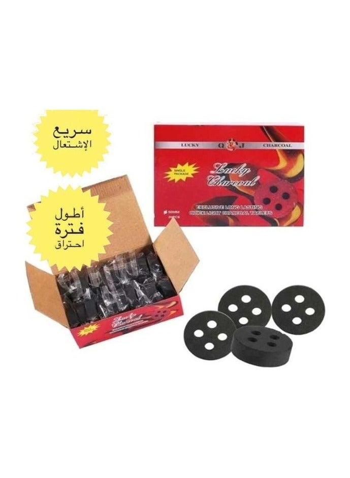 لاكي 20 قطعة فحم للبخور والبخور - 50 ملم أسود  - Image 2