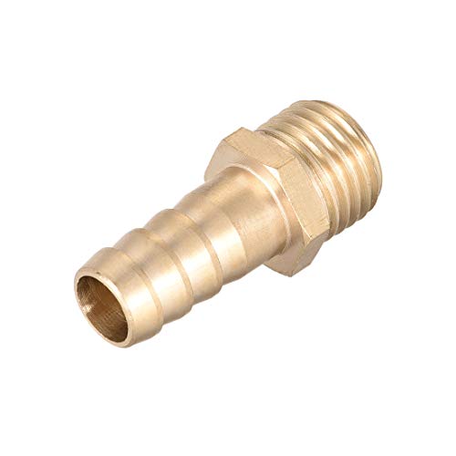 uxcell Brass Fitting Connector Metric M14-1.5 Male to Barb Fit Hose ID 10mm 2pcs - Image 3