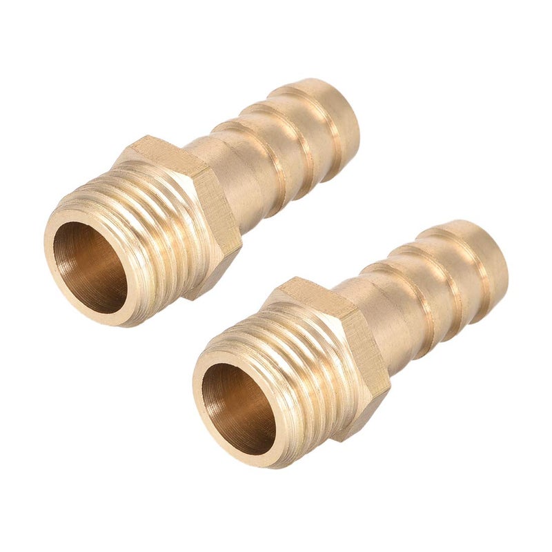 uxcell Brass Fitting Connector Metric M14-1.5 Male to Barb Fit Hose ID 10mm 2pcs - Image 4