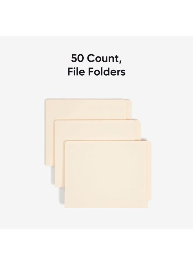 Smead Smead Shelf-Master End Tab File Folders, 50 Count, Manila, Reinforced Straight-Cut Tabs, Letter Size (24210)  - Image 2
