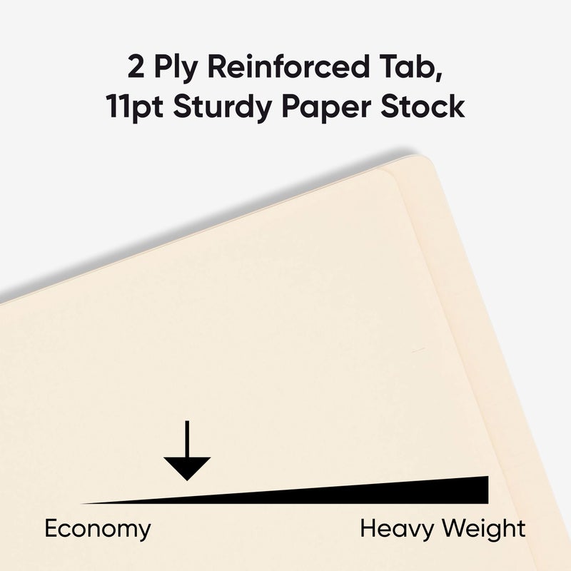 Smead Shelf-Master End Tab File Folders, 50 Count, Manila, Reinforced Straight-Cut Tabs, Letter Size (24210) - Image 4