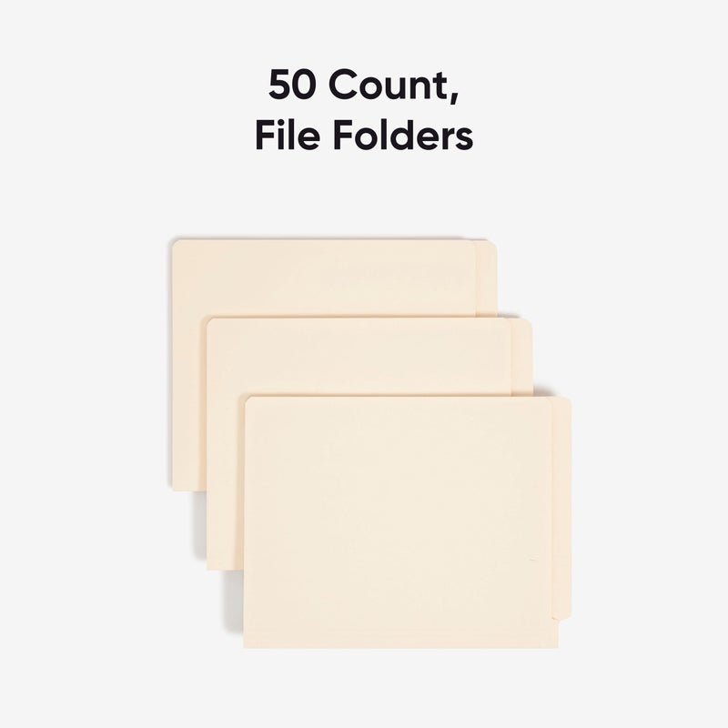 Smead Shelf-Master End Tab File Folders, 50 Count, Manila, Reinforced Straight-Cut Tabs, Letter Size (24210) - Image 3