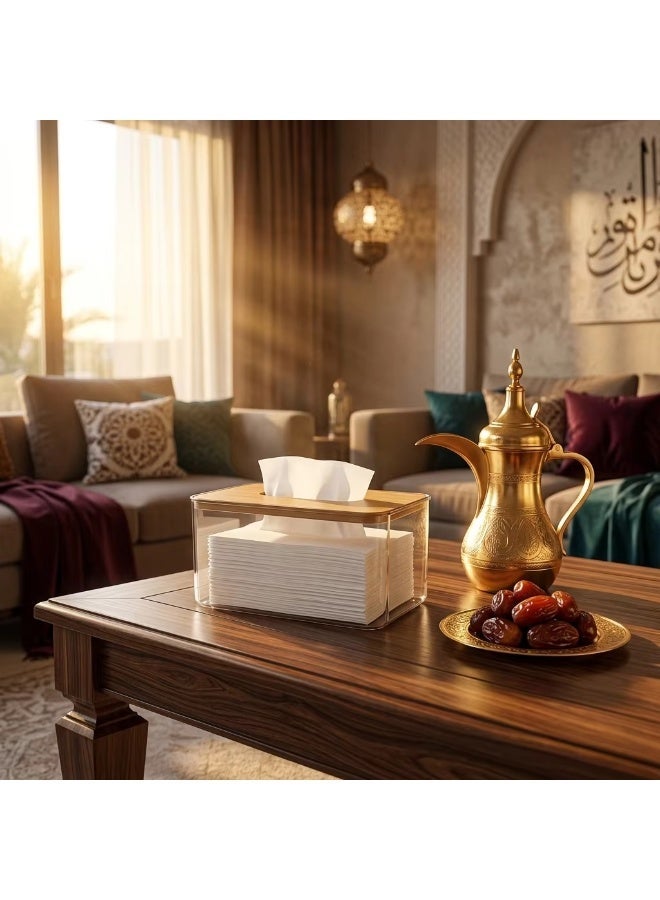 غطاء الخيزران مربع نسيج شفاف بسيط وإبداعي ، طاولة قهوة غرفة المعيشة المنزلية ، مربع نسيج غرفة الطعام. - Image 3