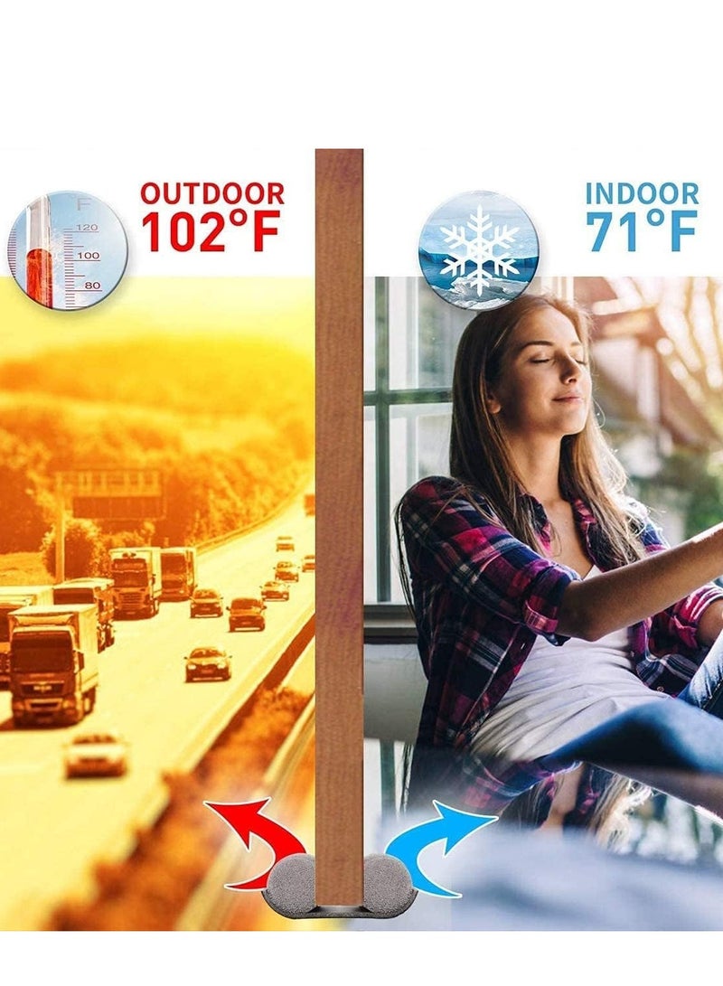 حاجز هواء مزدوج بعبوة 2 لوقف تسرب الهواء عازل للضوضاء حامي للنافذة من النسيم قطن رغوي لأسفل الباب لتقليل الضوضاء شريط ختم 93 سم - Image 4