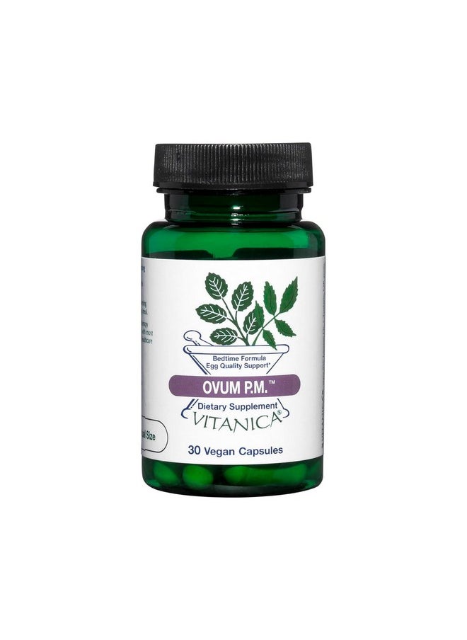 Vitanica Vitanica Ovum P.M. - Egg Quality Support with Vitamin D3, Alpha Lipoic Acid & Melatonin - Works Best with Ovum A.M. - Herbal Dietary Supplement for Women's Health - Professional Line - 30 Vegan Caps  - Image 1