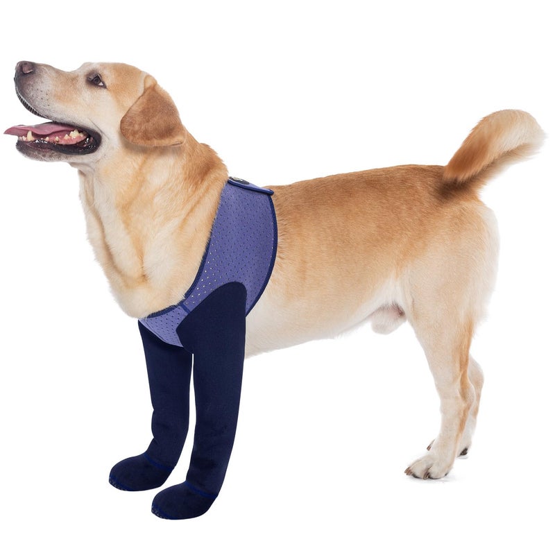 COODEO Dog Socks & Paw Protectors - Front Paws Only, Non-Slip Waterproof Dog Boots to Prevent Paw Licking, Protect Wounds & Aids Post-Surgery Recovery (Purple, L) - Image 1