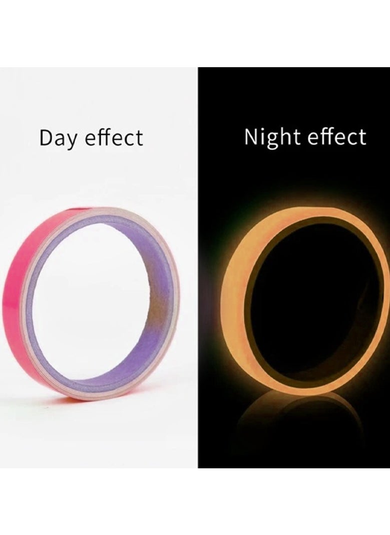 Generic Fluorescent Tape(3 rolls),Glow-in-the-Dark Tape Fluorescent Warning Floor Sticker  - Image 5