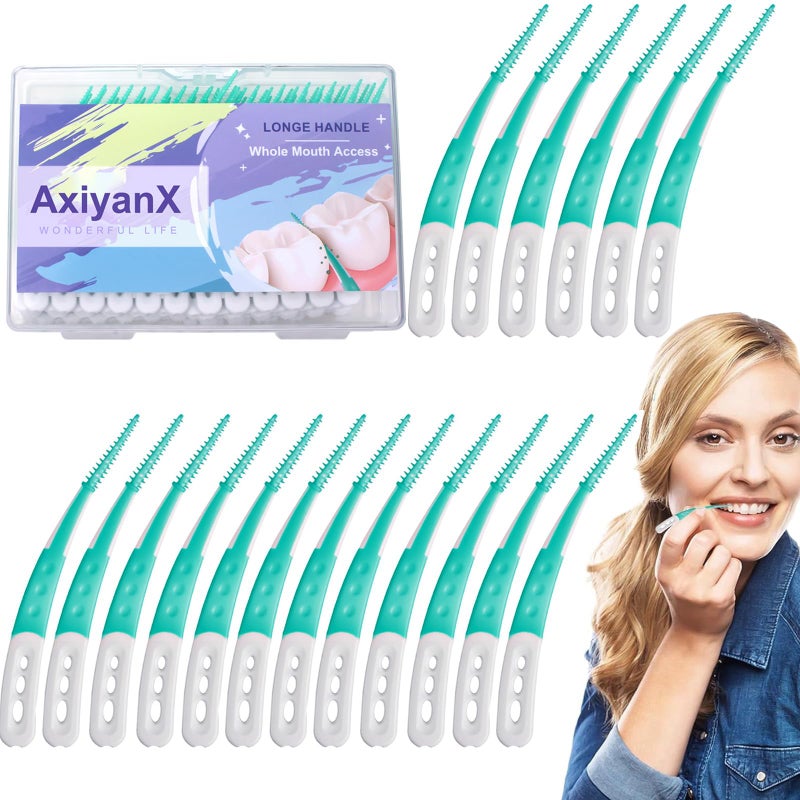 AxiyanX أكسين إكس 84 قطعة خيوط تنظيف الأسنان المحمولة الناعمة خيوط الأسنان السيليكونية لأدوات تنظيف الأسنان للبالغين فرش بين الأسنان خيوط الأسنان القابلة للتخلص منها - Image 3