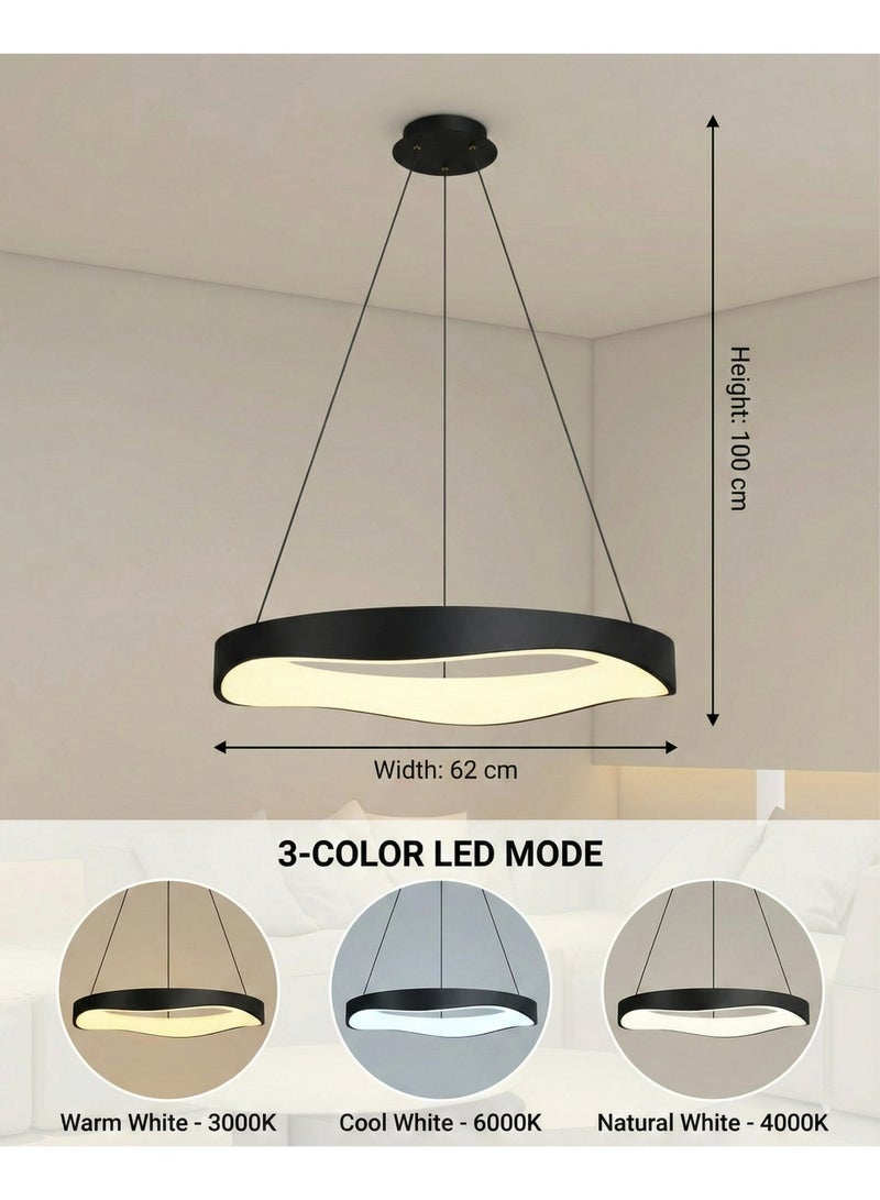 BUY4LESS -  Modern Lighting, Modern chandelier, Light, Chandelier, Black Color, D:62 cm,H:100 cm, Suitable for living room, TV room, bedroom, Adjustable Hight - Image 5