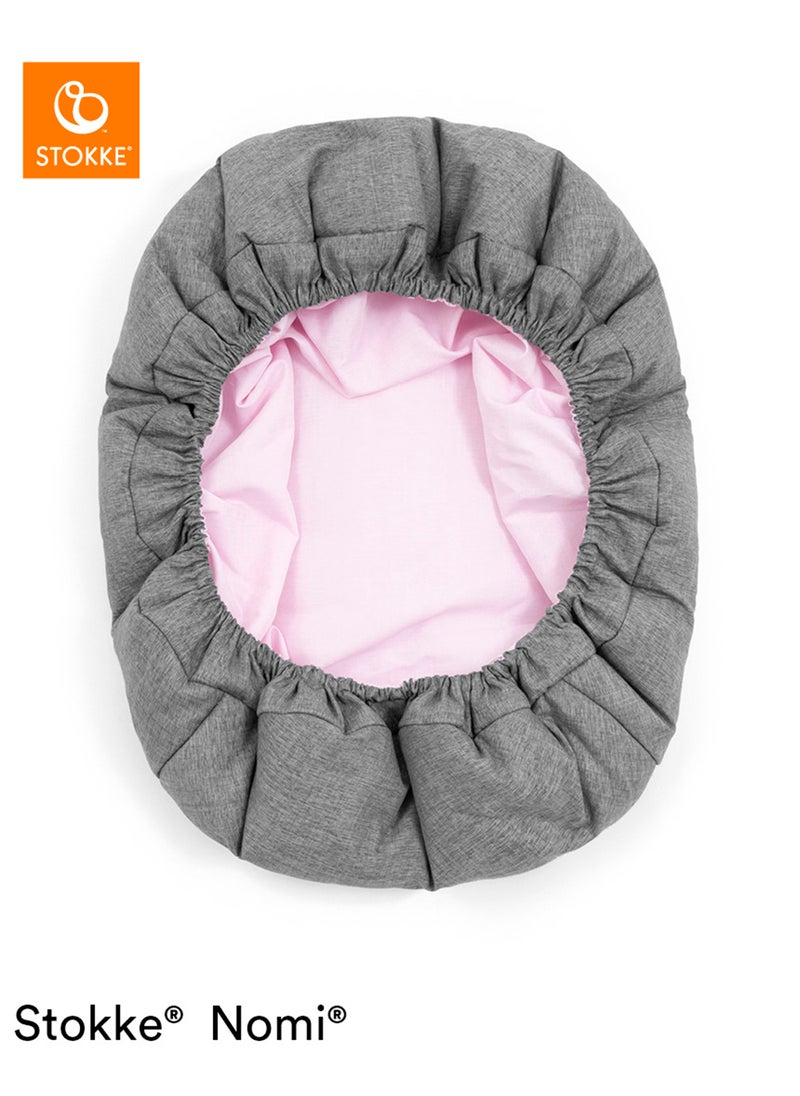 STOKKE - Nomi Newborn Set For Baby Chair Includes 5 - Point Safety Harness And Reversibile, Washable Textile Setfits Nomi Baby High Chair White/ Grey Pink - Image 1