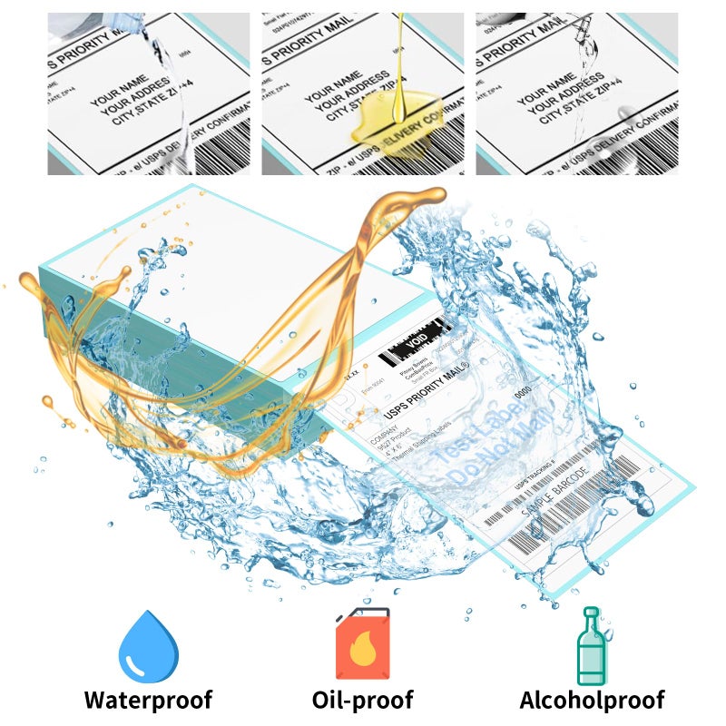 9527 Product Fanfold 4 x 6 Direct Thermal Labels with Blue Background Paper Perforated Shipping Labels for Thermal Printers, 100 Label per Stack, 1 Stack - Image 4