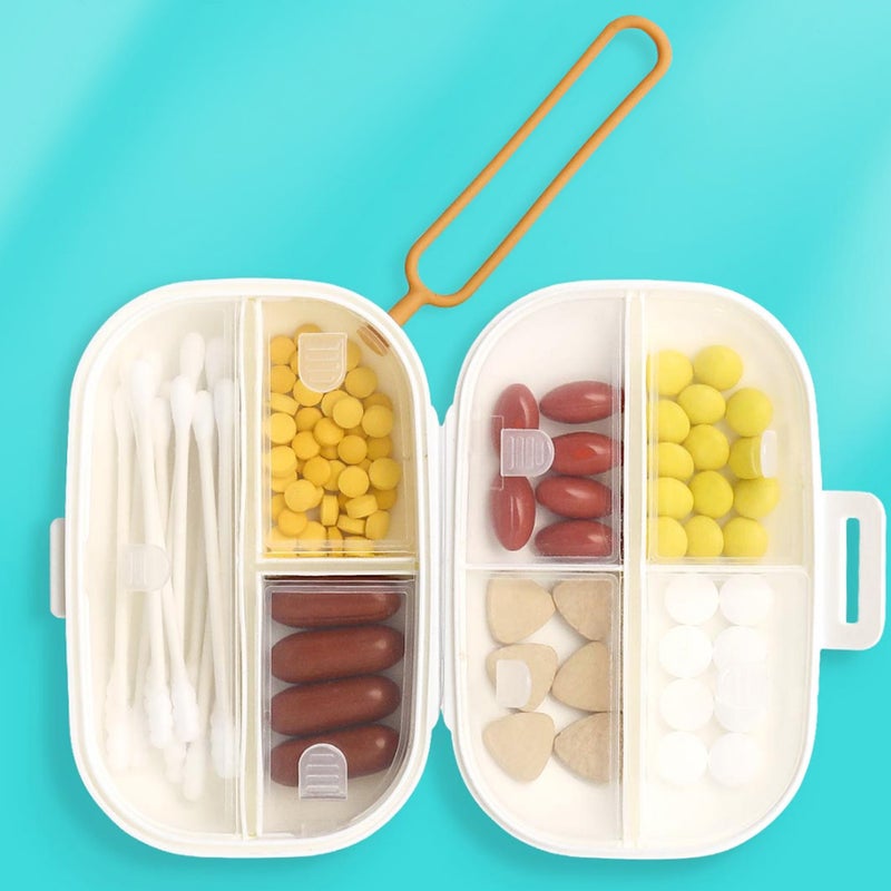 Travel Pill Organizer Medicine Dispenser Portable Vitamin Container Moisture-proof Airtight Medication Case w/7 Compartments - Image 4