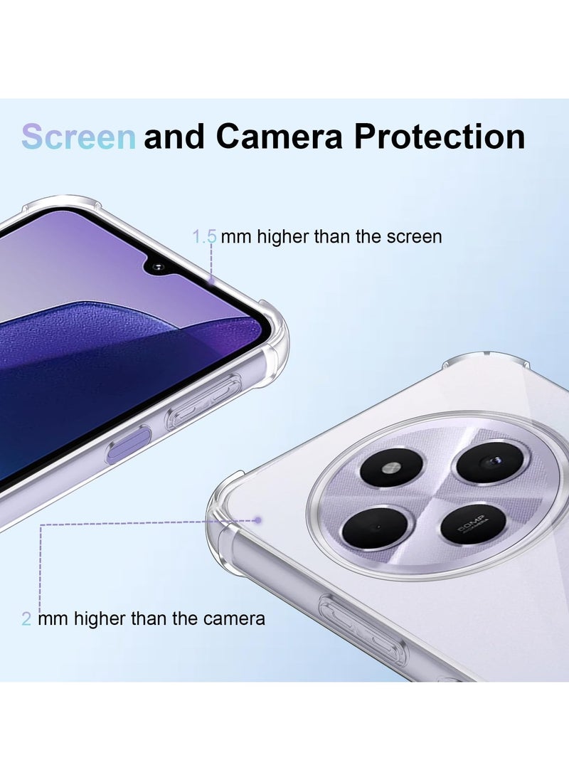 Denx Xiaomi Redmi 14C Back Case Clear Cover Soft Flexible Silicone Transparent Shockproof Protective Cover Reinforced Bumper Edges for Xiaomi Redmi 14C (Clear)  - Image 5