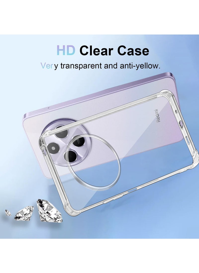 Denx Xiaomi Redmi 14C Back Case Clear Cover Soft Flexible Silicone Transparent Shockproof Protective Cover Reinforced Bumper Edges for Xiaomi Redmi 14C (Clear)  - Image 4