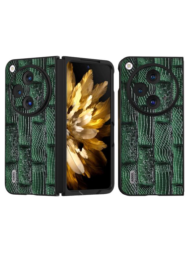 اس-توب جراب لهاتف OPPO Find N3 من ABEEL مصنوع من الجلد الطبيعي بنمط ماجونغ وحافة سوداء - Image 1