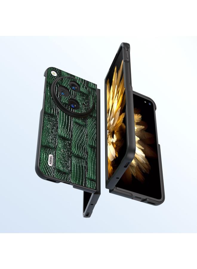 اس-توب جراب لهاتف OPPO Find N3 من ABEEL مصنوع من الجلد الطبيعي بنمط ماجونغ وحافة سوداء - Image 2