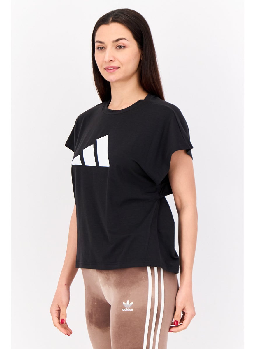 Adidas - Women Sportswear Fit Cap Sleeves Training  T-shirt, Black - Image 1