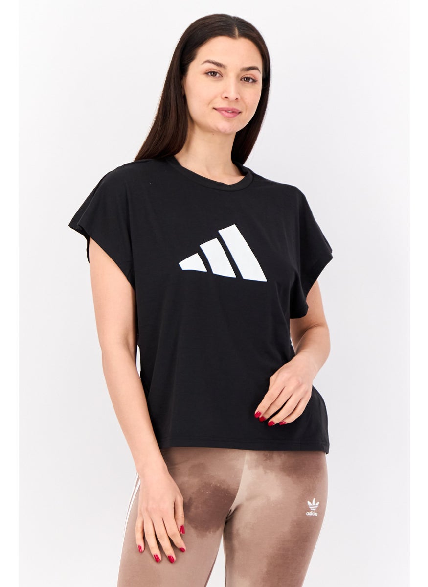 Adidas - Women Sportswear Fit Cap Sleeves Training  T-shirt, Black - Image 1