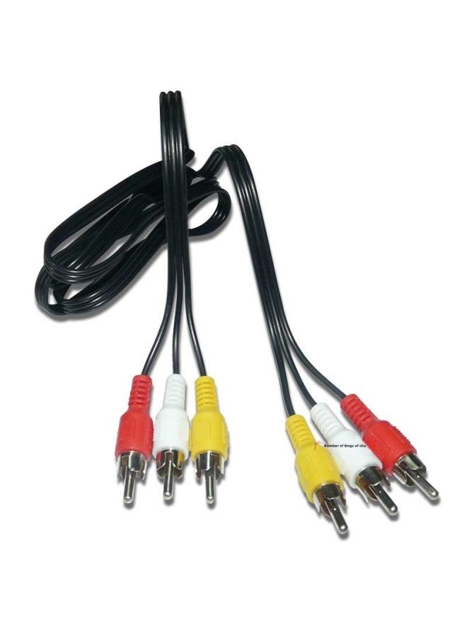1.5 Meters  3 To 3 AV Line Set-top Box DVD TV 3 To 3 Lotus Head Audio Video Male To Male Line-Color:-2 Three To Three 1.5m Wires - Image 1