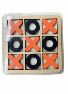 SYOSI Tic Tac Toe Game Toy, Classic Wooden Checkerboard Educational Family Game Toys Set, Portable Casual Tabletop Game for Adults and Kids 3 Pcs  - Image 5