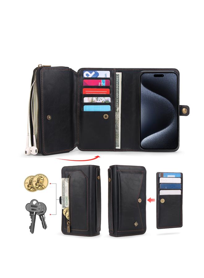 اس-توب جراب هاتف iPhone 15 Plus متعدد الوظائف بسحاب ومحفظة جلدية - Image 3