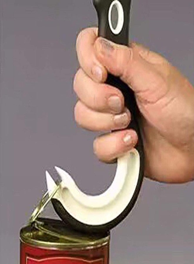 Sluswallow Black Opener, Small Hands, Seniors Easy to open Ergonomic Can Ring-Pull Helper J Shape Ring Pull Can Opener Ring Hook Pulling Jar Opener Manual Ring-Jar Opener for Weak Hands - Image 1