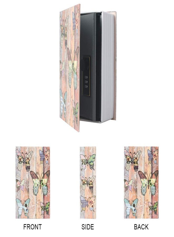 PACOLO Small Sized Diversion Book Safe Storage Box, Dictionary Secret Safe Metal Can with Security Combination Lock/Key, Diversion Book Hidden Safe (Combination, Butterfly) - Image 3