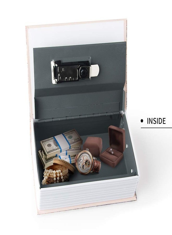 PACOLO Small Sized Diversion Book Safe Storage Box, Dictionary Secret Safe Metal Can with Security Combination Lock/Key, Diversion Book Hidden Safe (Combination, Butterfly) - Image 4