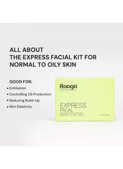 RAAGA PROFESSIONAL Express Facial Kit (6 Step Process) Rejuvenates And Revitalises Skin, Improves Skin Texture | Normal To Oily Skin (1+1) Single Use & Eco Pack-35 G  - Image 2
