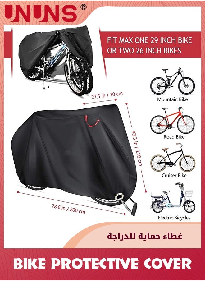 UNUNS Bike Cover,Bike Protective Cover For 1-2 Bikes,Waterproof Oxford Heavy Duty Bicycle Covers For Outdoor Storage,UV Coated Motorbike Covers,Dustproof Sheld For Motorcycle Mountain Road Bike,XL  - Image 2