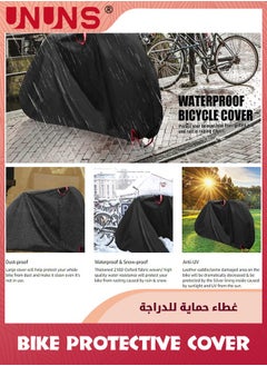 UNUNS Bike Cover,Bike Protective Cover For 1-2 Bikes,Waterproof Oxford Heavy Duty Bicycle Covers For Outdoor Storage,UV Coated Motorbike Covers,Dustproof Sheld For Motorcycle Mountain Road Bike,XL  - Image 5