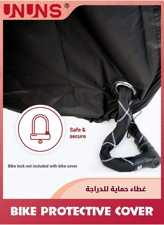 UNUNS Bike Cover,Bike Protective Cover For 1-2 Bikes,Waterproof Oxford Heavy Duty Bicycle Covers For Outdoor Storage,UV Coated Motorbike Covers,Dustproof Sheld For Motorcycle Mountain Road Bike,XL  - Image 4