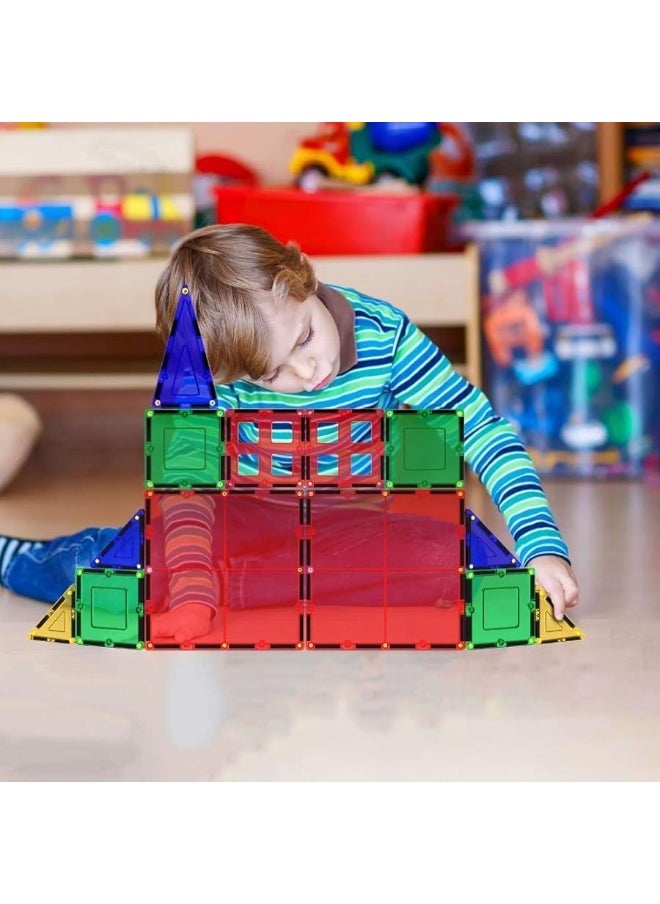 Desire Deluxe - Desire Deluxe Magnetic Tiles Building Blocks Construction Toys for Boys & Girls 47pc â€“ STEM Learning Educational, Kids Age 3 4 5 6 7 8 Year Old Gift - Image 1