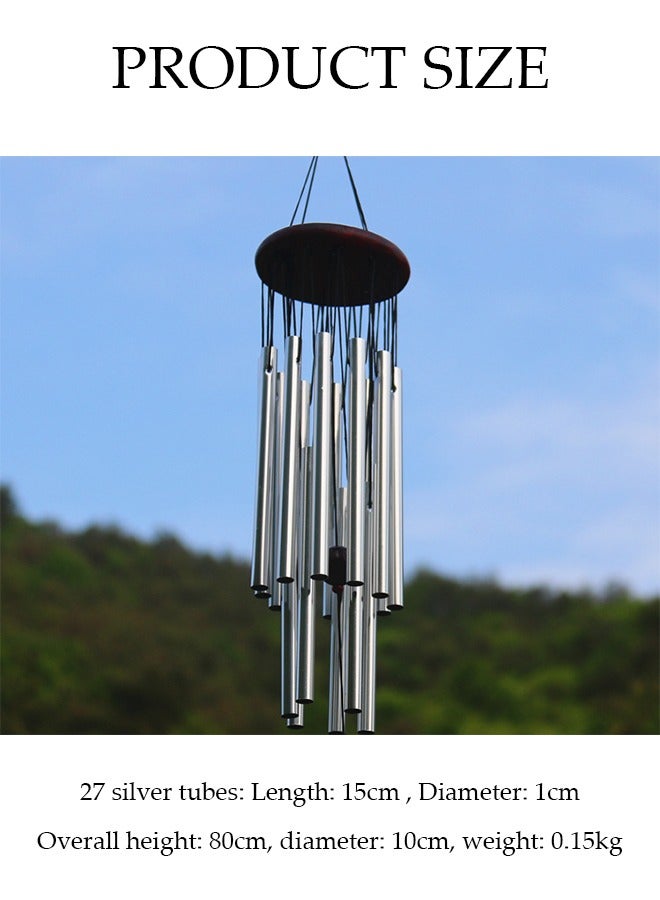 جرس الرياح المعلق ذو الطبقتين مقاوم للصدأ زينة خارجية للحديقة والفناء جرس أيولي للمنزل الداخلي والخارجي غرفة النوم غرفة المعيشة الممر - Image 2
