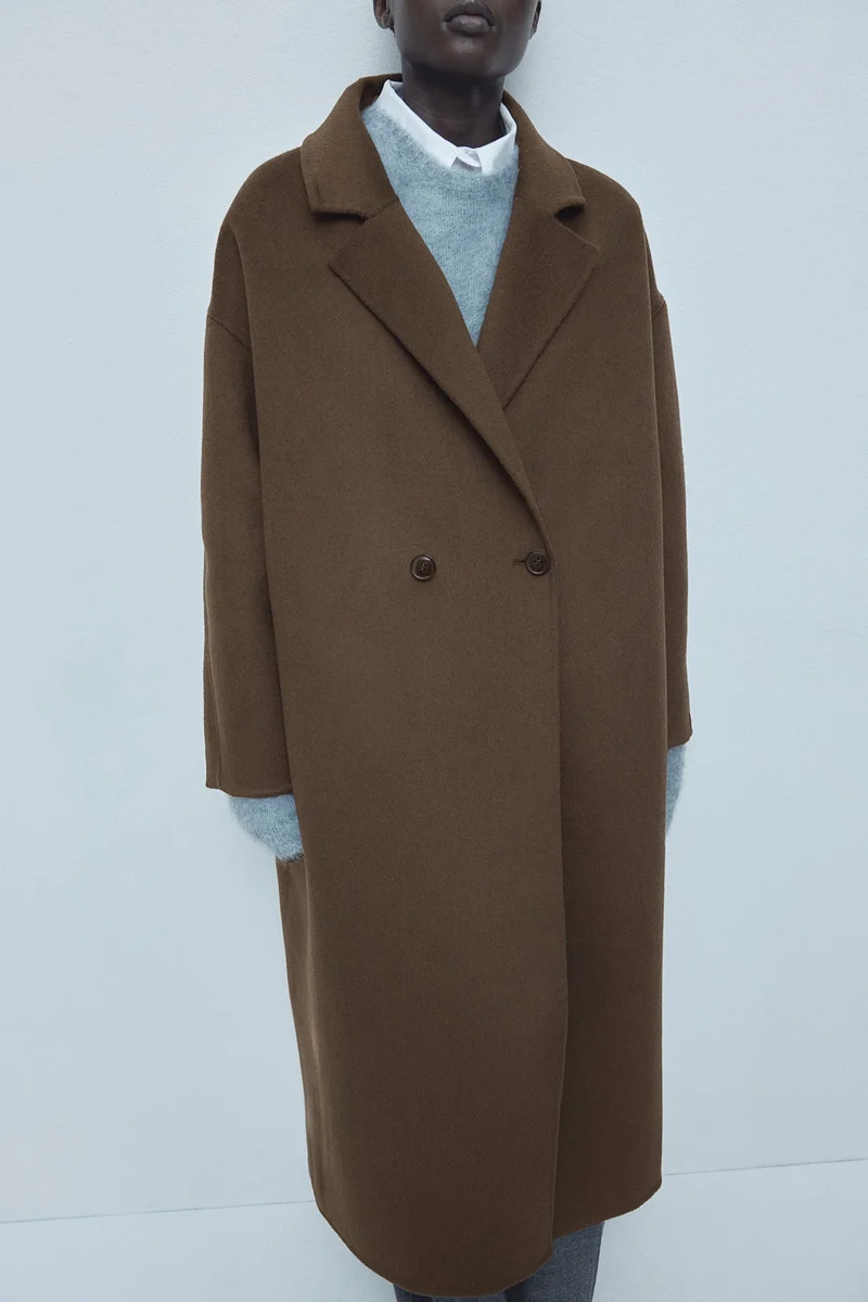 اتش اند ام معطف من مزيج الصوف