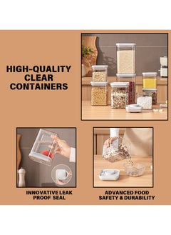 SPARK IT HOME Food Storage Containers One Button Press Opening Pop Design Airtight Leak Proof Stackable Easy Lock Set of 3 Transparent With Grey Lid For Dry and Wet Ingredients (600 ml)  - Image 3