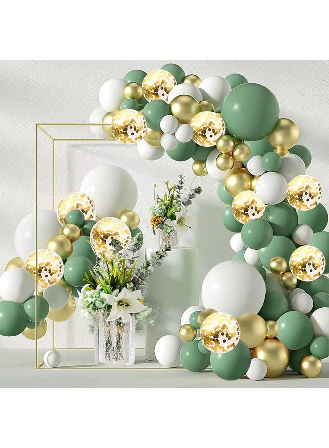 زيمي مجموعة 128 قطعة من بالونات اللاتكس المزخرفة باللون الأخضر الزيتوني - مثالية للتخرج وحفلات استقبال المولود الجديد وحفلات الزفاف وأعياد الميلاد وحفلات العزوبية - مناسبة للداخلية والخارجية - Image 1