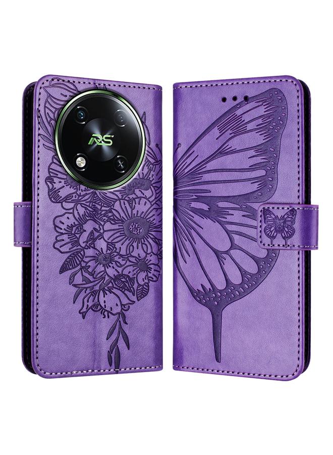 اس-توب جراب لهاتف itel RS4 S666LN مصنوع من الجلد المنقوش بنقشة الفراشة - Image 2